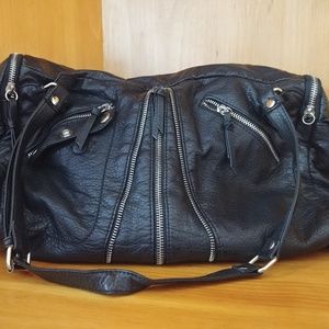 Black Converse Hobo Bag with Zipper Accents